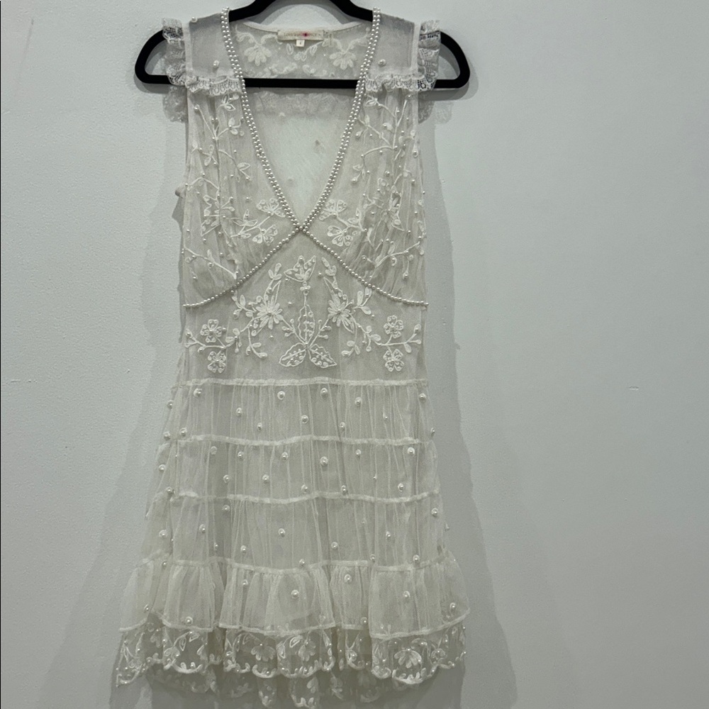 Loveshackfancy beautiful S pearl Embroidered Dres
